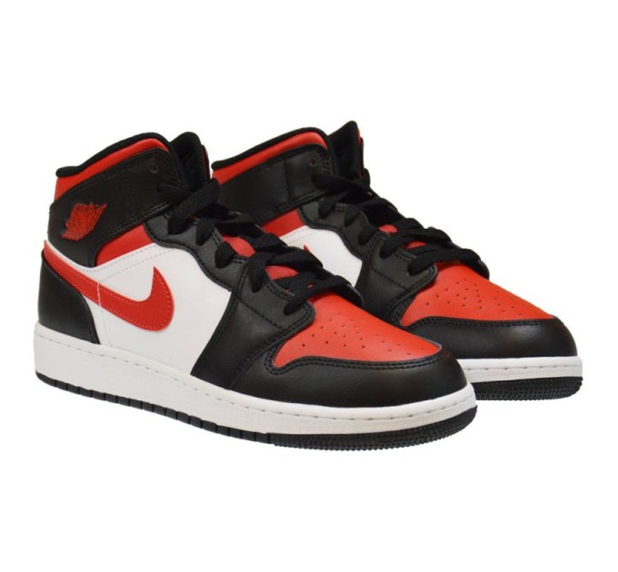 Air Jordan 1 Mid GS Fire Red krepšinio bateliai - 554725-079