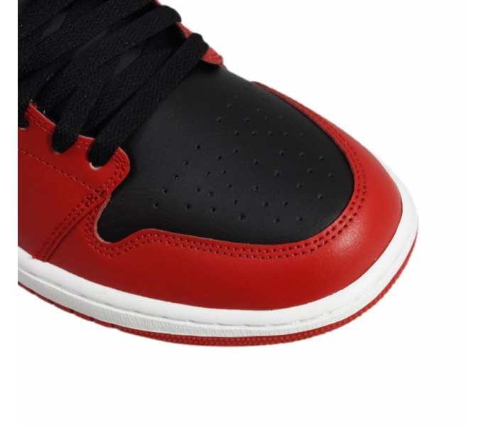 Air Jordan 1 Mid Vyriški krepšinio bateliai Black / Gym Red / White - DQ8426-061