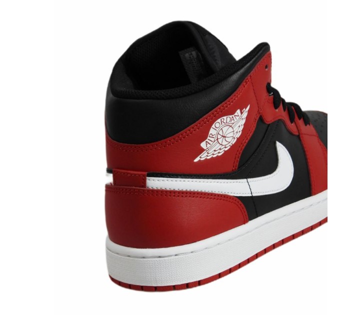 Air Jordan 1 Mid Vyriški krepšinio bateliai Black / Gym Red / White - DQ8426-061