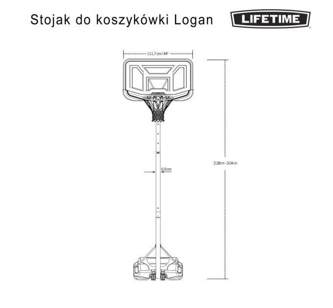 Lifetime 44″ Logan krepšinio stovas