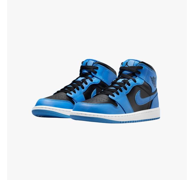 Nike Jordan 1 Mid University Blue Black krepšinio bateliai