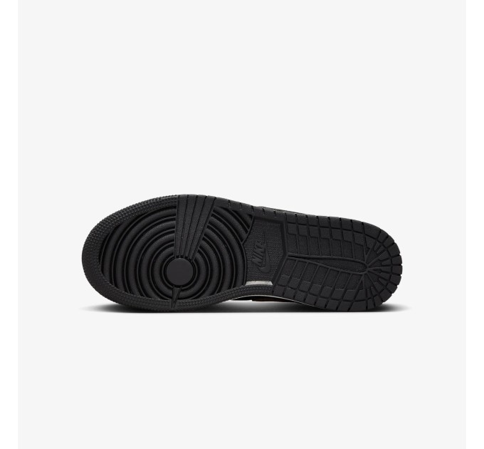 Jordan 1 Mid Black Metallic Gold Swoosh krepšinio bateliai jaunimui