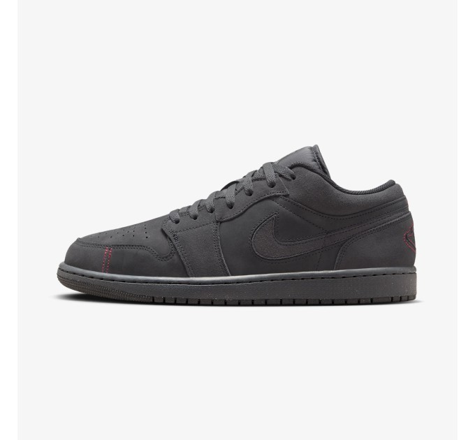 Jordan 1 Low SE Craft Dark Smoke Grey Varsity Red krepšinio bateliai Jordan 1 Low SE Craft Dark Smoke Grey Varsity Red krepšinio bateliai